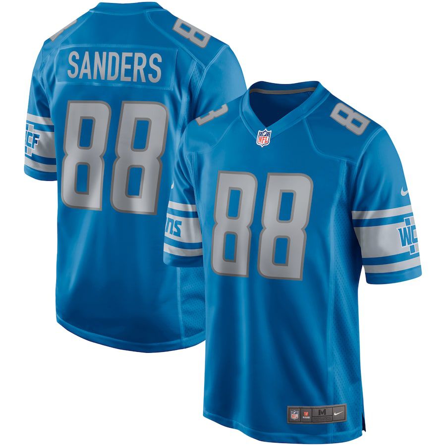 Men Detroit Lions #88 Charlie Sanders Nike Blue Game Retired Player NFL Jersey